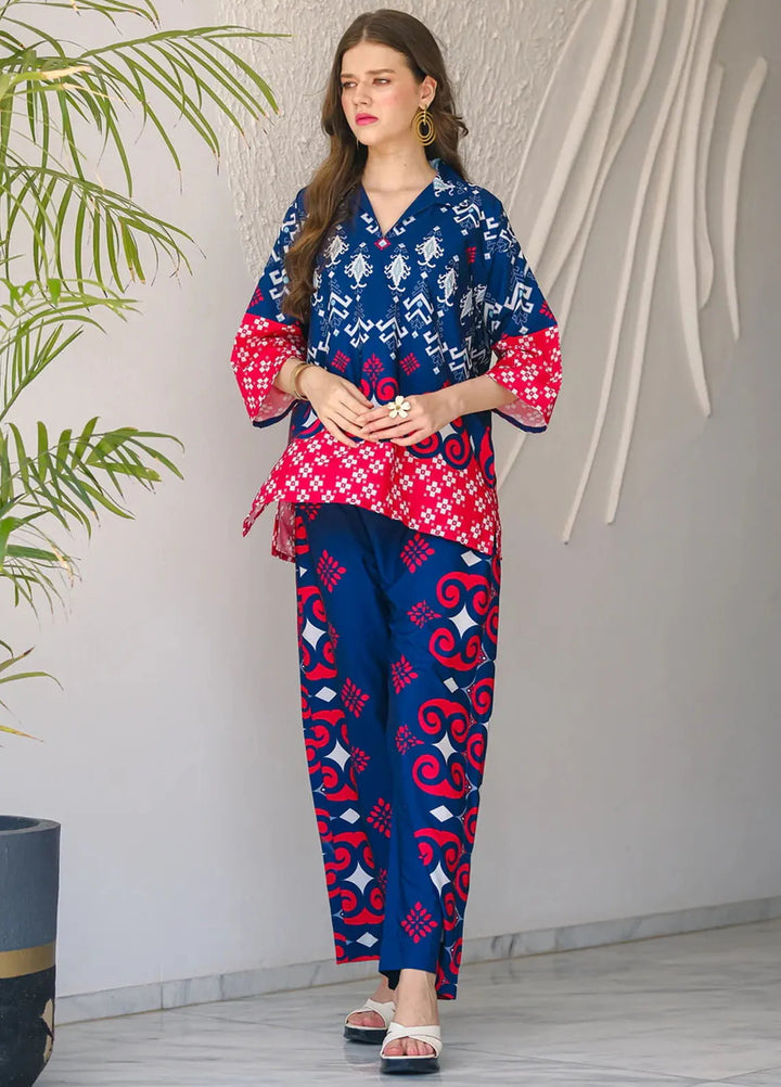Sprinkles Pret Printed Lawn Silk 2 Piece Suit Sapphire