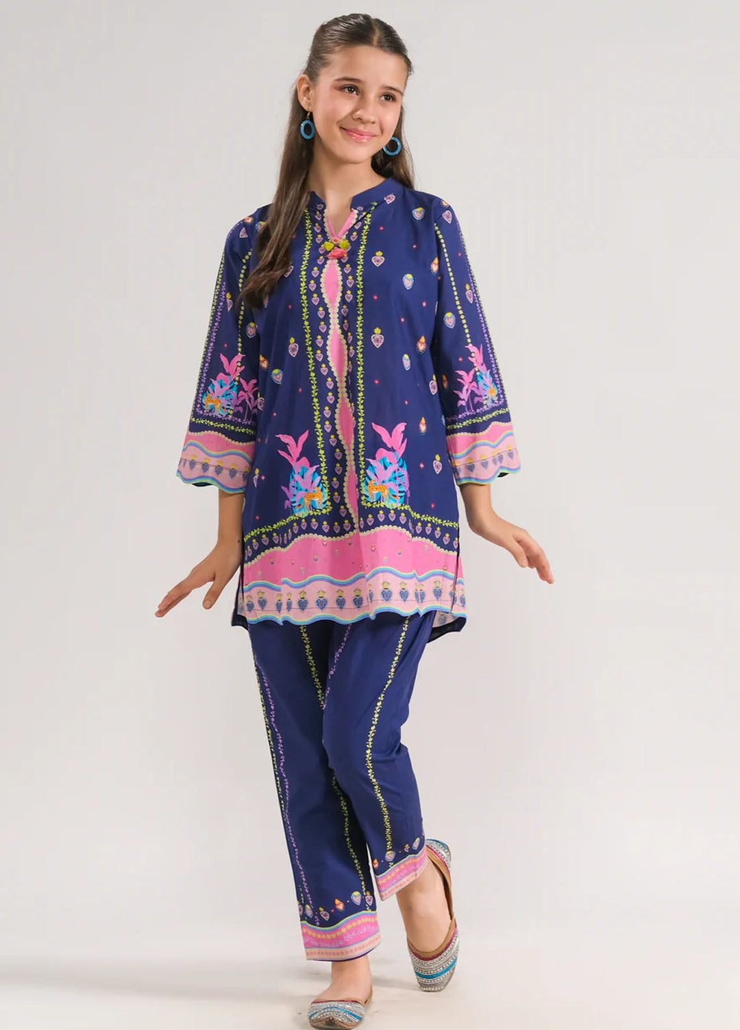 Sprinkles Pret Printed Poly Lawn 2 Piece Suit Navy Blossom