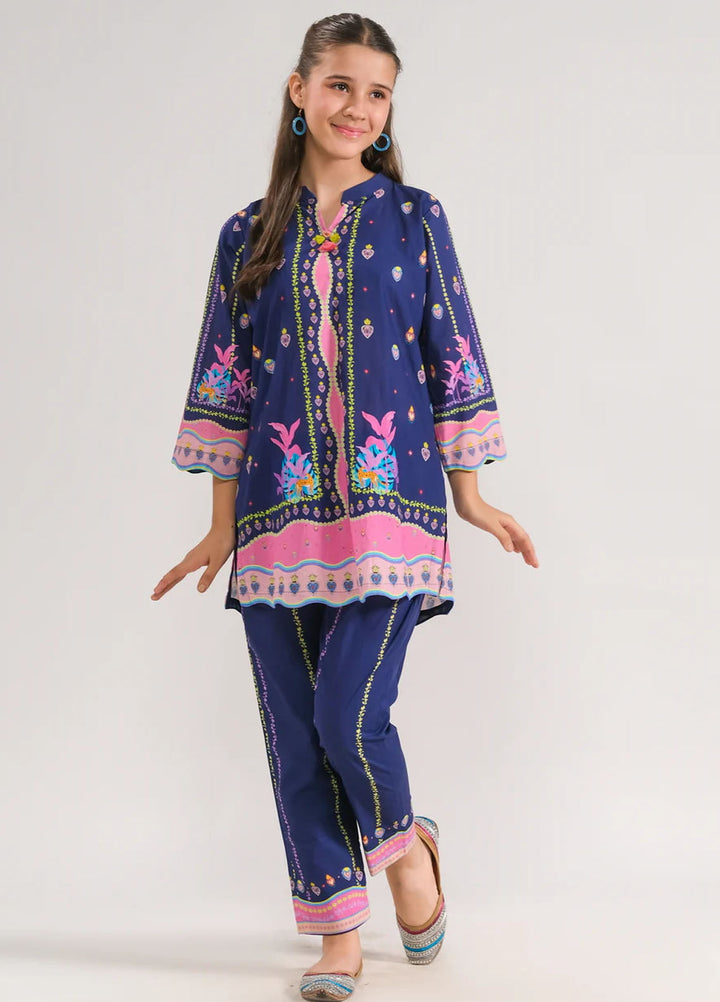 Sprinkles Pret Printed Poly Lawn 2 Piece Suit Navy Blossom