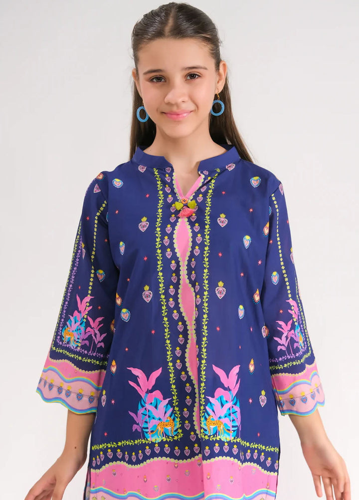 Sprinkles Pret Printed Poly Lawn 2 Piece Suit Navy Blossom