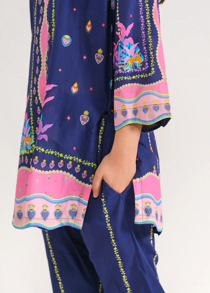 Sprinkles Pret Printed Poly Lawn 2 Piece Suit Navy Blossom