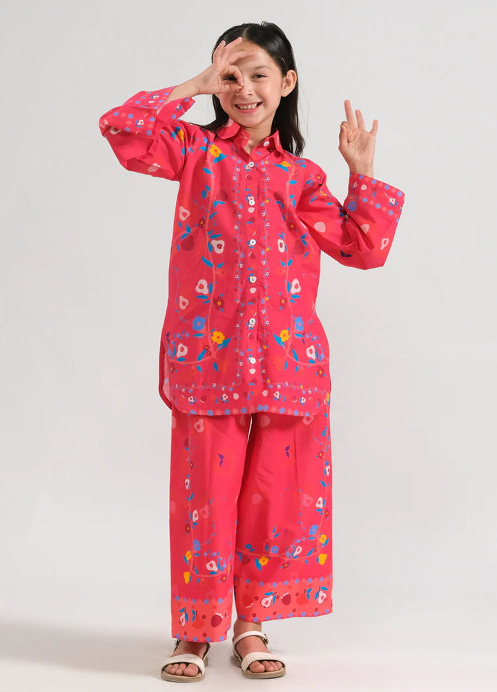 Sprinkles Pret Printed Poly Lawn 2 Piece Suit Pink Fiesta