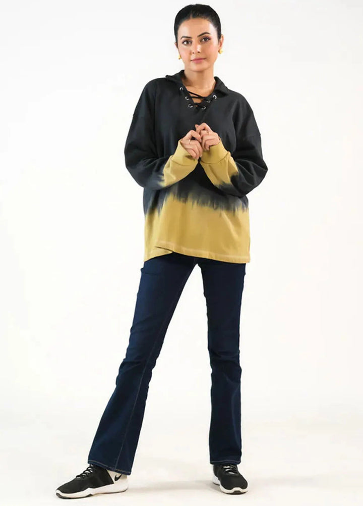 Sprinkles Pret Sweatshirts Terrycloth SPDR472 Tie Dye Lace Up  Hoodie - Black