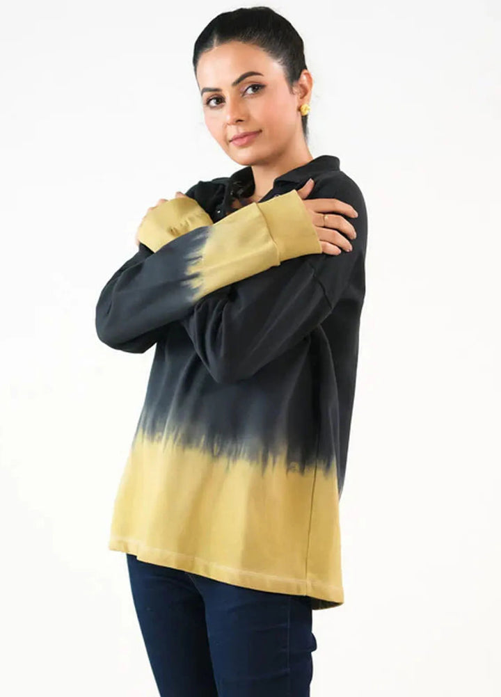 Sprinkles Pret Sweatshirts Terrycloth SPDR472 Tie Dye Lace Up  Hoodie - Black