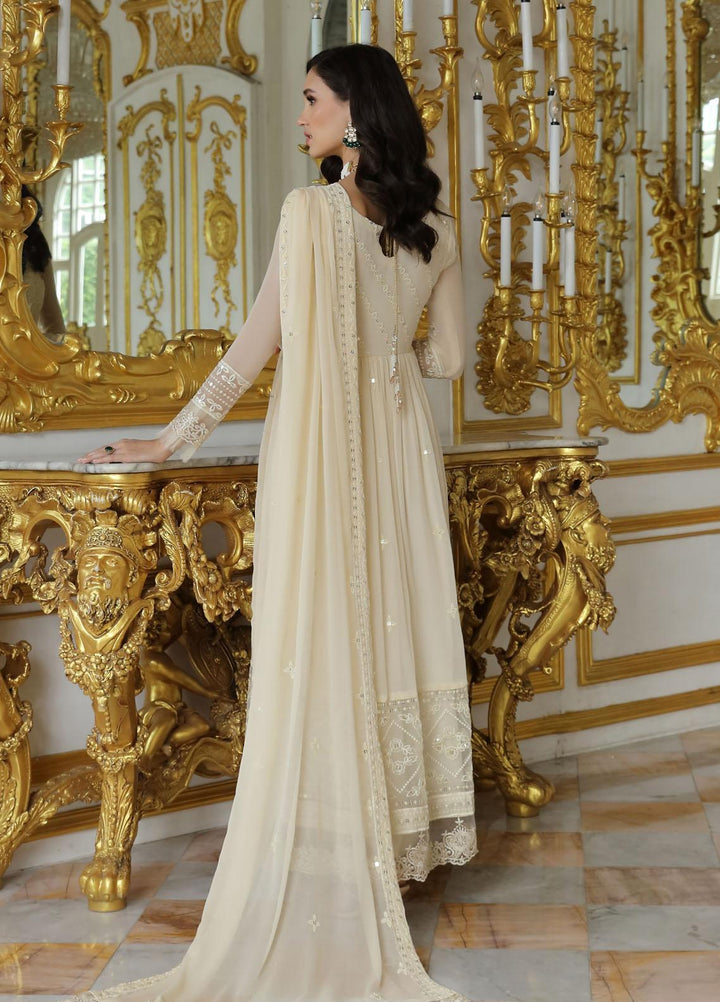 Merakish By Shahzeb Textiles Embroidered Chiffon Suits Unstitched 3 Piece ST23MK-V9 Dove White - Luxury Collection