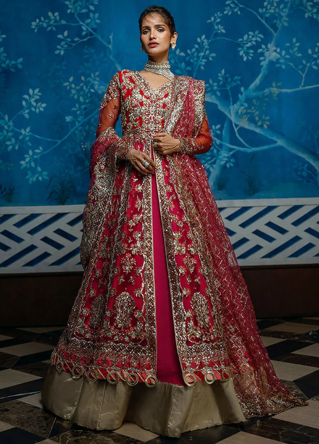 Stardust by Mushq Embroidered Net Suit Unstitched 4 Piece MQ24SW MWD-02 Red Carpet - Formal Collection