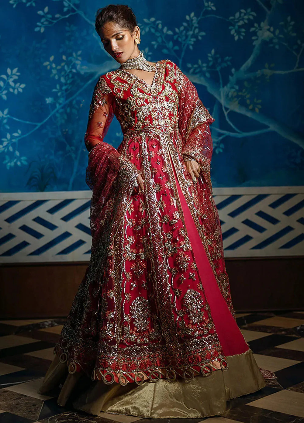 Stardust by Mushq Embroidered Net Suit Unstitched 4 Piece MQ24SW MWD-02 Red Carpet - Formal Collection