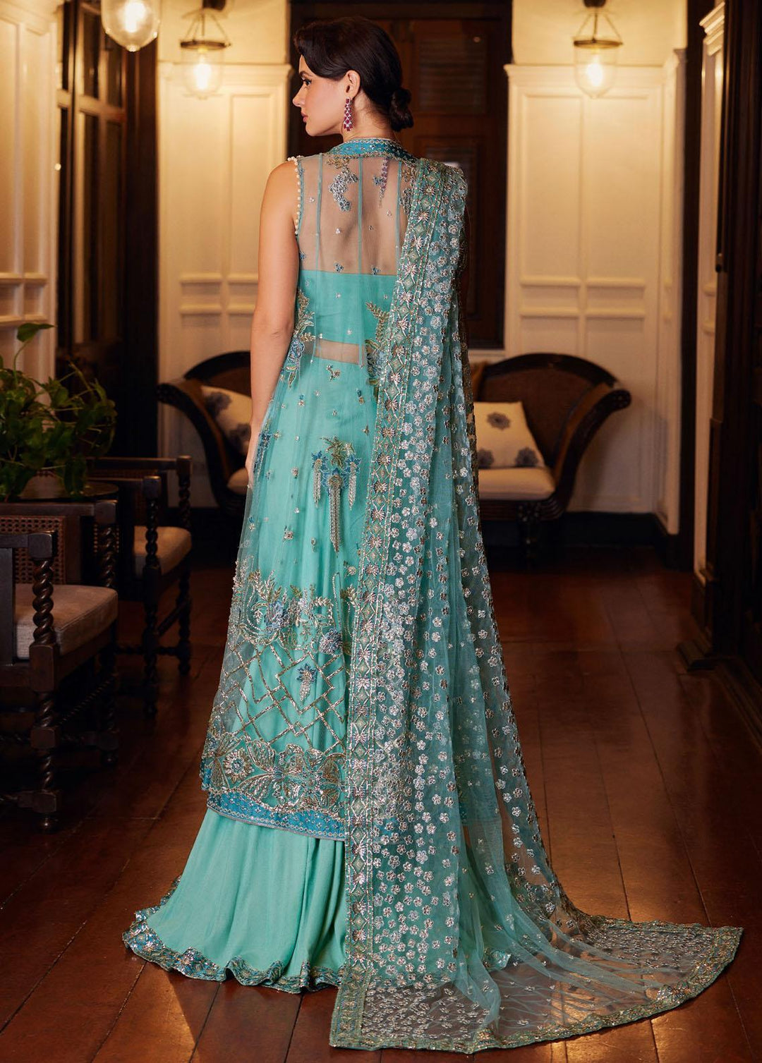 Stardust By Mushq Embroidered Net Suits Unstitched 4 Piece MQ23SD MW23-03 Astrum - Wedding Collection