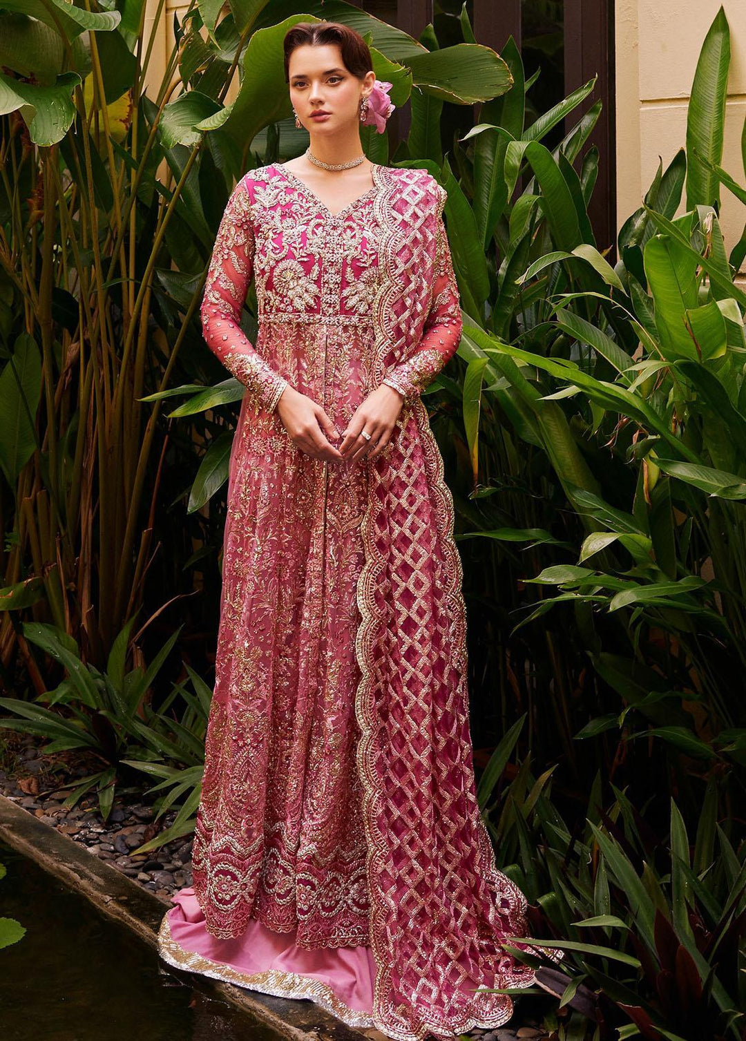 Stardust By Mushq Embroidered Net Suits Unstitched 4 Piece MQ23SD MW23-07 Cupid - Wedding Collection