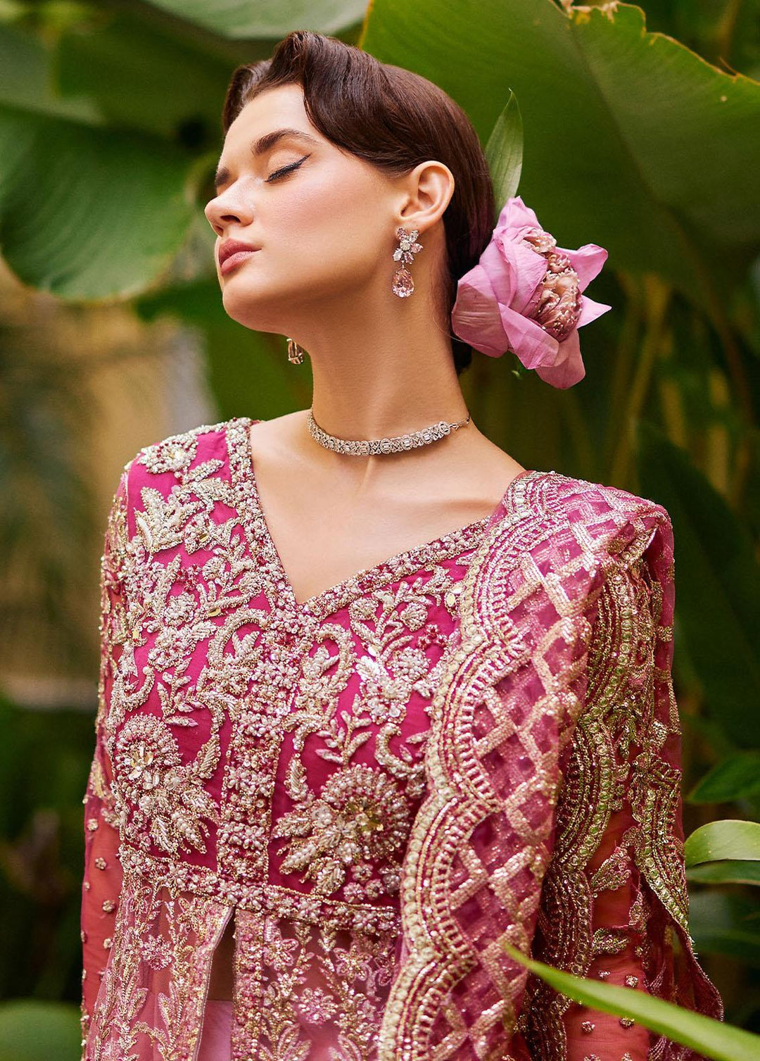 Stardust By Mushq Embroidered Net Suits Unstitched 4 Piece MQ23SD MW23-07 Cupid - Wedding Collection