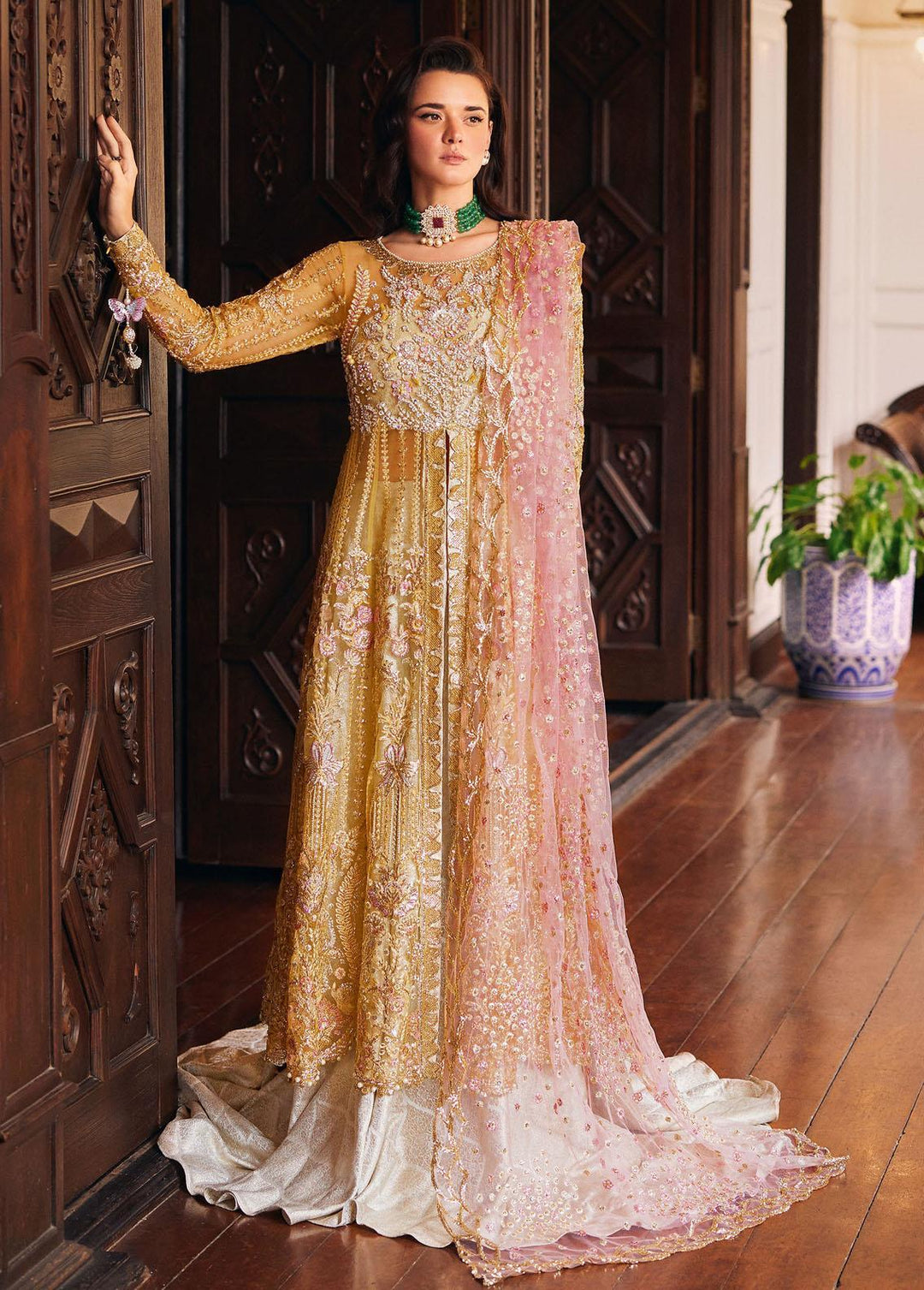 Stardust By Mushq Embroidered Net Suits Unstitched 4 Piece MQ23SD MW23-08 Sprinkle - Wedding Collection