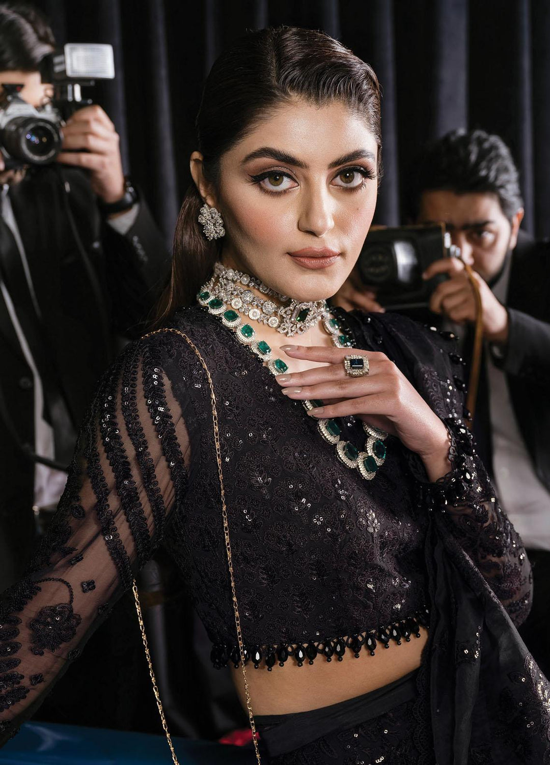 Starlet By Afrozeh Embroidered  Suits Unstitched 3 Piece AF23ST ASOS-V1-03 Black Swan - Luxury Collection