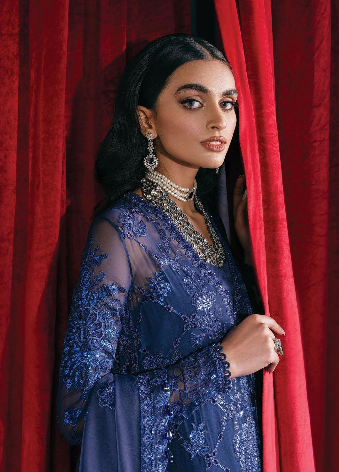 Starlet By Afrozeh Embroidered  Suits Unstitched 3 Piece AF23ST ASOS-V1-04 Sapphire Elegance - Luxury Collection