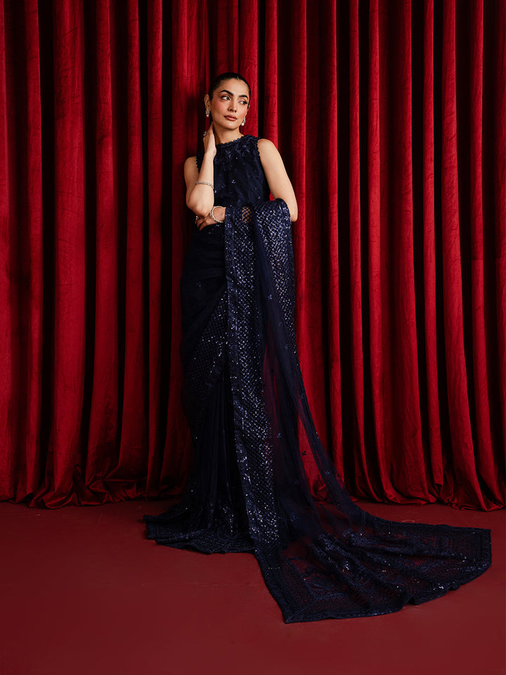 The Sarees Edit by Yards Unstitched Embroidered Net 4 Piece Suit Starlight Festive Collection