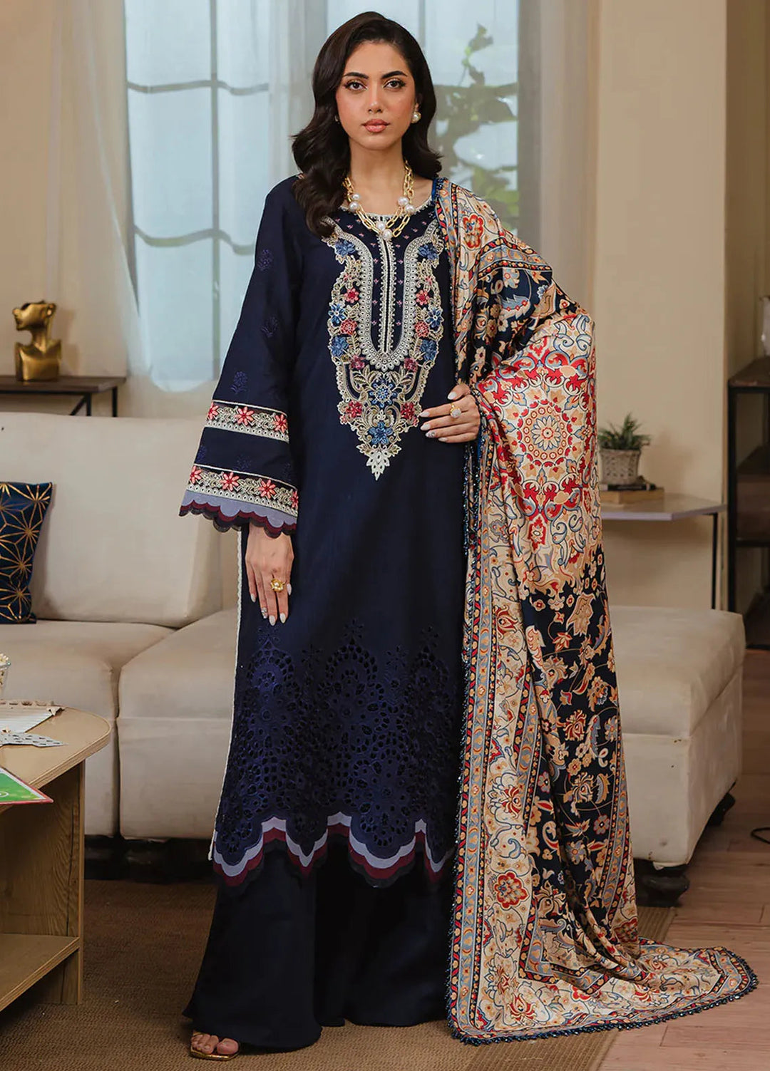 Stella By Mahnur Embroidered Khaddar Suit Unstitched 3 Piece MN24S D-02 B Mashaal - Winter Collection