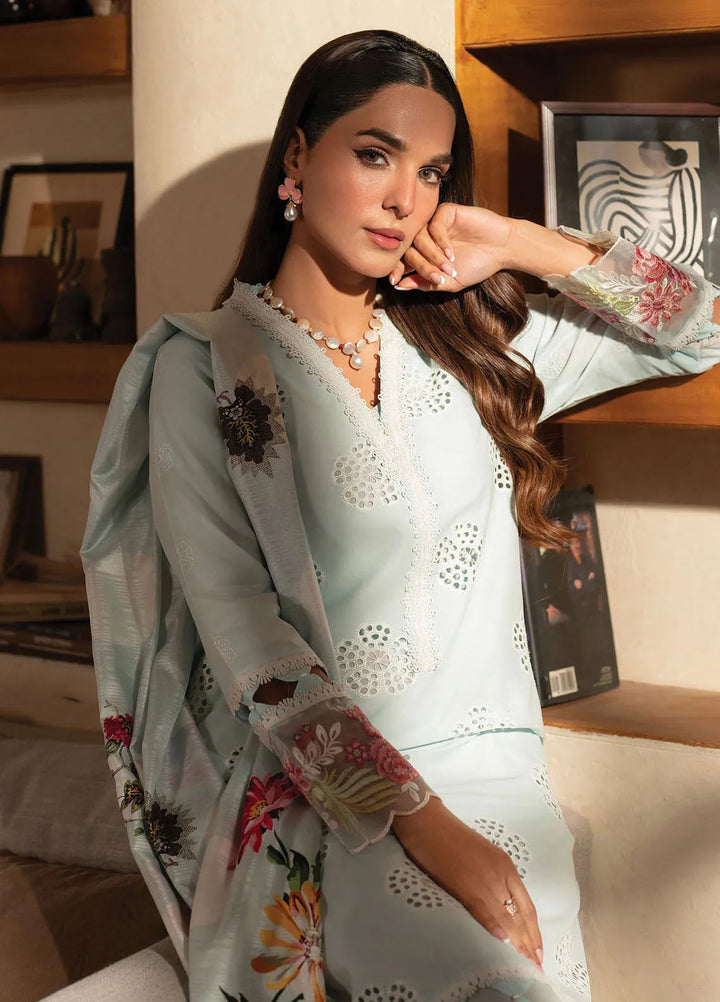 Stella by Mahnur Embroidered Lawn Suit Unstitched 3 Piece MN25S D1 B - Serena - Summer Collection