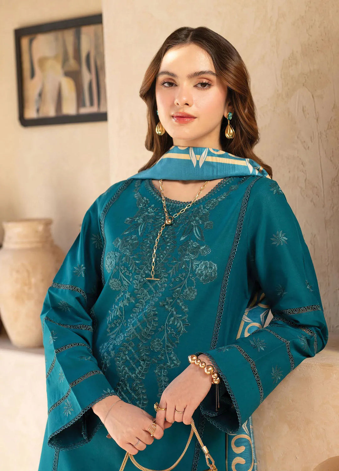 Stella by Mahnur Embroidered Lawn Suit Unstitched 3 Piece MN25S D3 B - Sephora - Summer Collection