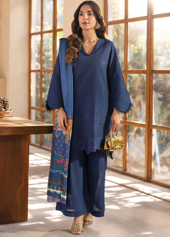 Stella by Mahnur Embroidered Lawn Suit Unstitched 3 Piece MN25S D4 A - Seraphina - Summer Collection