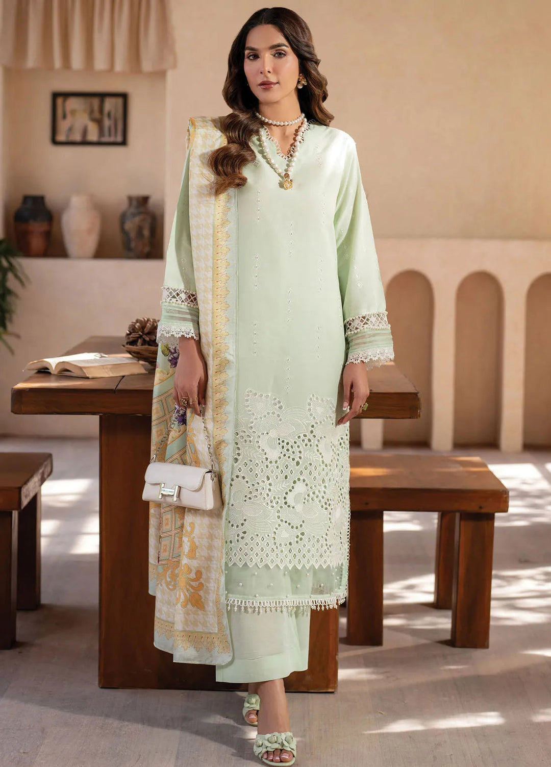 Stella by Mahnur Embroidered Lawn Suit Unstitched 3 Piece MN25S D5 B - Delphine - Summer Collection