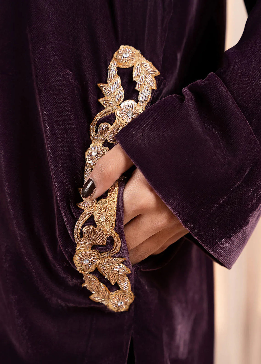 Stitch Vibes Pret Dyed Velvet 2 Piece Suit Plum Reverie