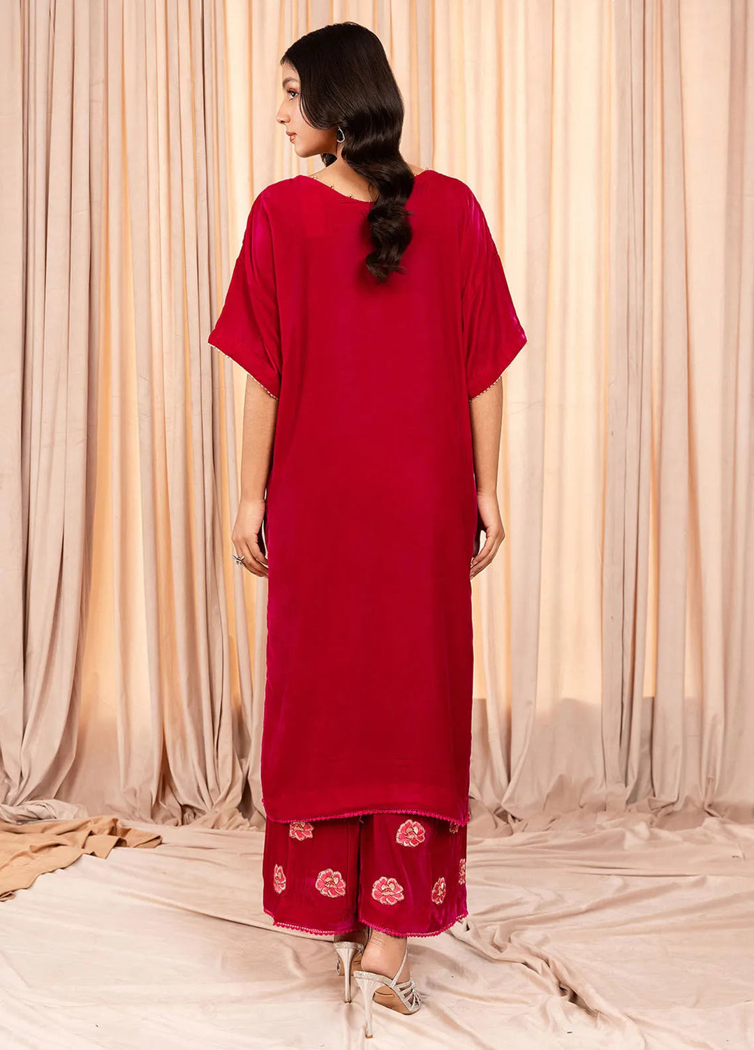 Stitch Vibes Pret Dyed Velvet 2 Piece Suit Rouge Passion