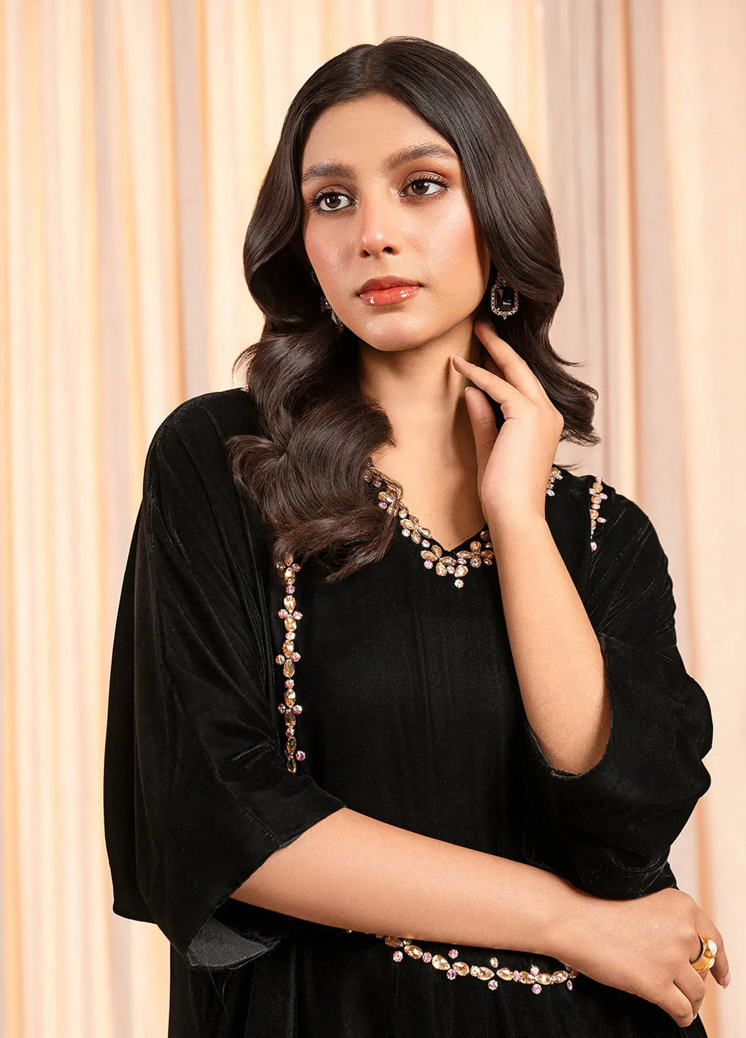 Stitch Vibes Pret Dyed Velvet Maxi Elnara Ember Kaftan