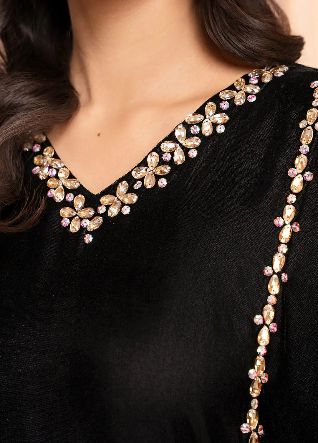 Stitch Vibes Pret Dyed Velvet Maxi Elnara Ember Kaftan