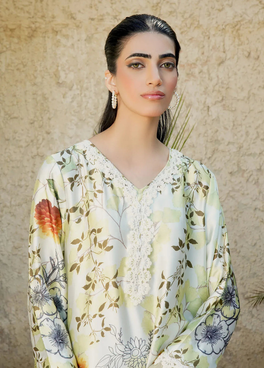 Stitch Vibes Pret Printed Charmeuse 3 Piece Suit Noor Elara