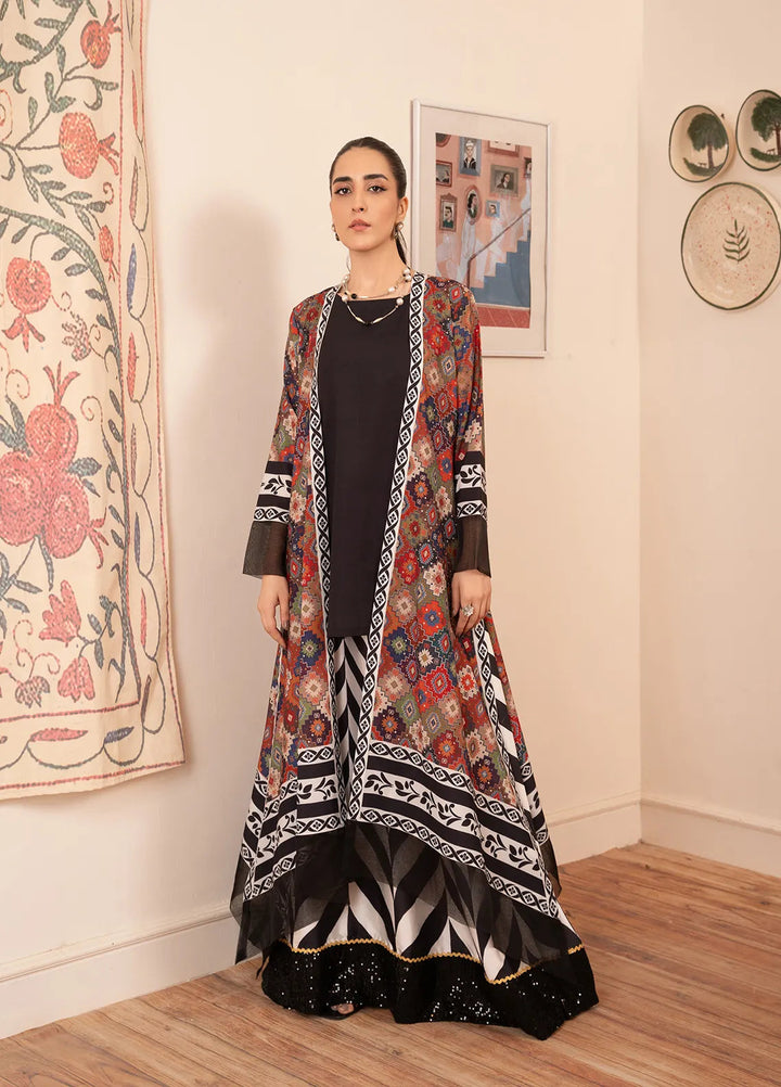 Stitch Vibes Pret Printed Crepe 1 Piece Suit Geometric Shrug