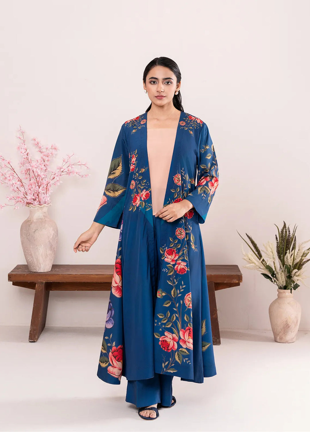 Stitch Vibes Pret Printed Crepe 1 Piece Suit Omavi Shrug