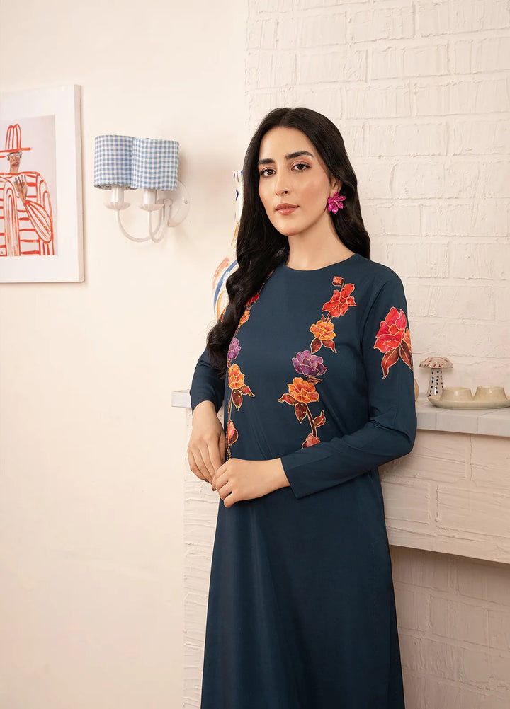 Stitch Vibes Pret Printed Crepe 2 Piece Dark Navy Dress