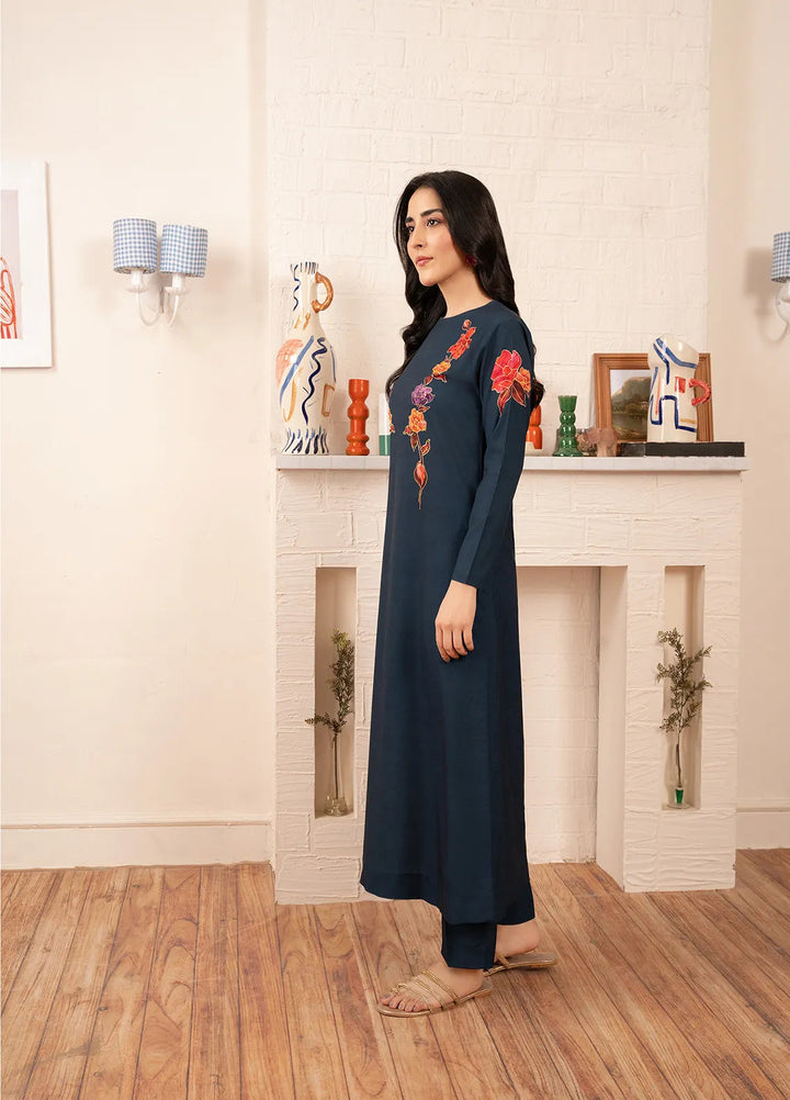 Stitch Vibes Pret Printed Crepe 2 Piece Dark Navy Dress