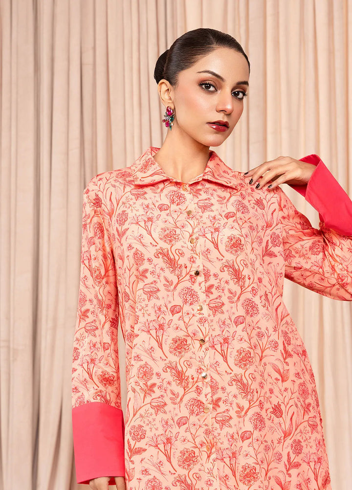 Stitch Vibes Pret Printed Crepe 2 Piece Suit Coral Blush