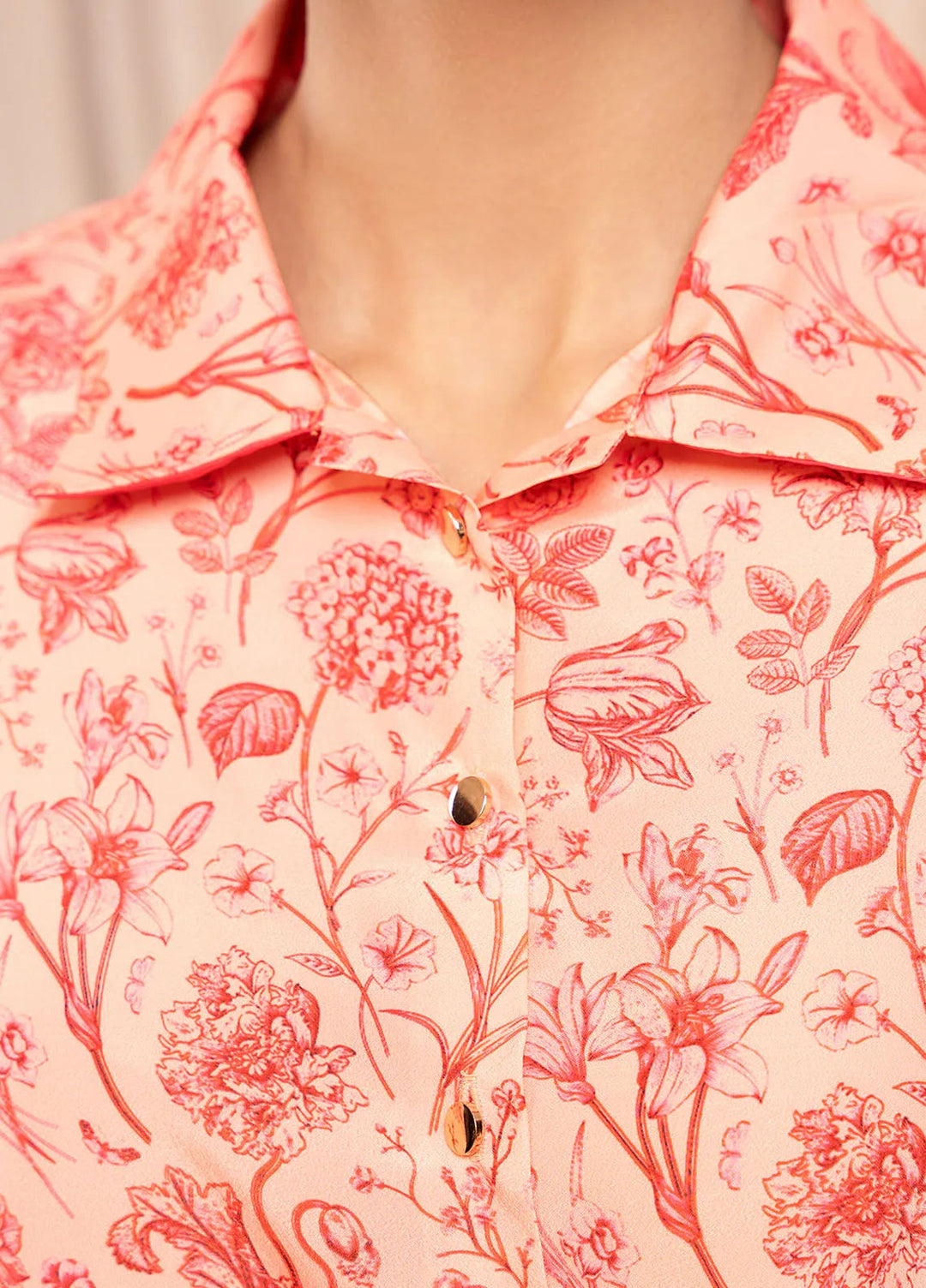 Stitch Vibes Pret Printed Crepe 2 Piece Suit Coral Blush