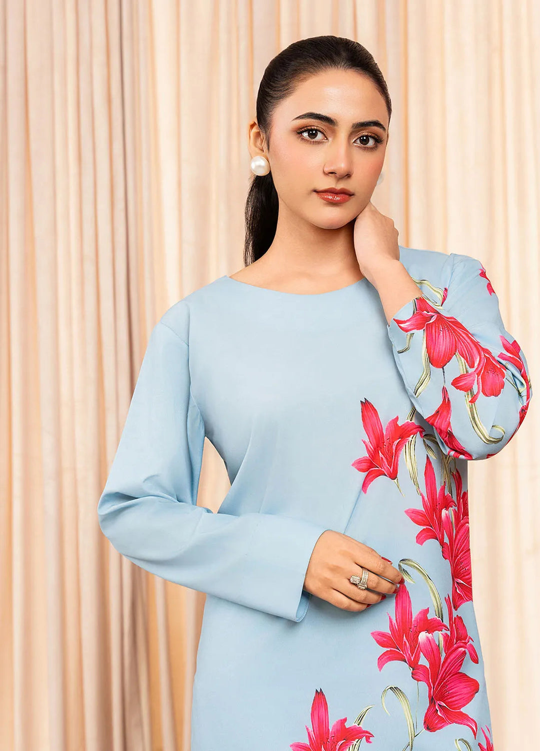 Stitch Vibes Pret Printed Crepe 2 Piece Suit Frosted Blue