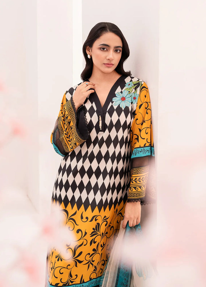 Stitch Vibes Pret Printed Crepe 3 Piece Suit Honey Lustre