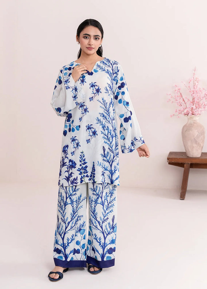 Stitch Vibes Pret Printed Crepe 2 Piece Suit Ivory Lagoon