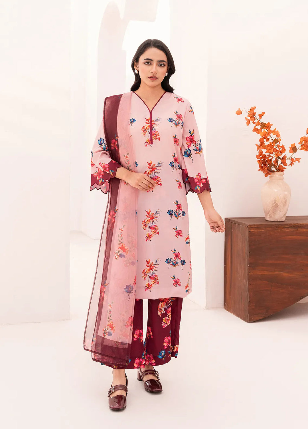 Stitch Vibes Pret Printed Crepe 3 Piece Suit Ruvina