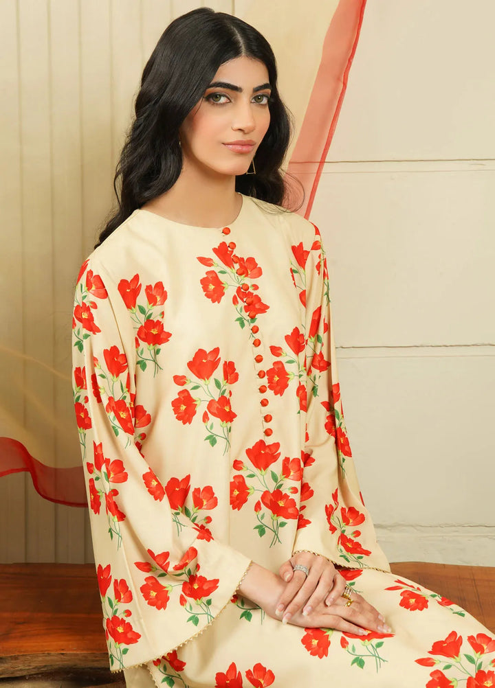 Stitch Vibes Pret Printed Crepe 3 Piece Suit Tuscan Bloom Dress