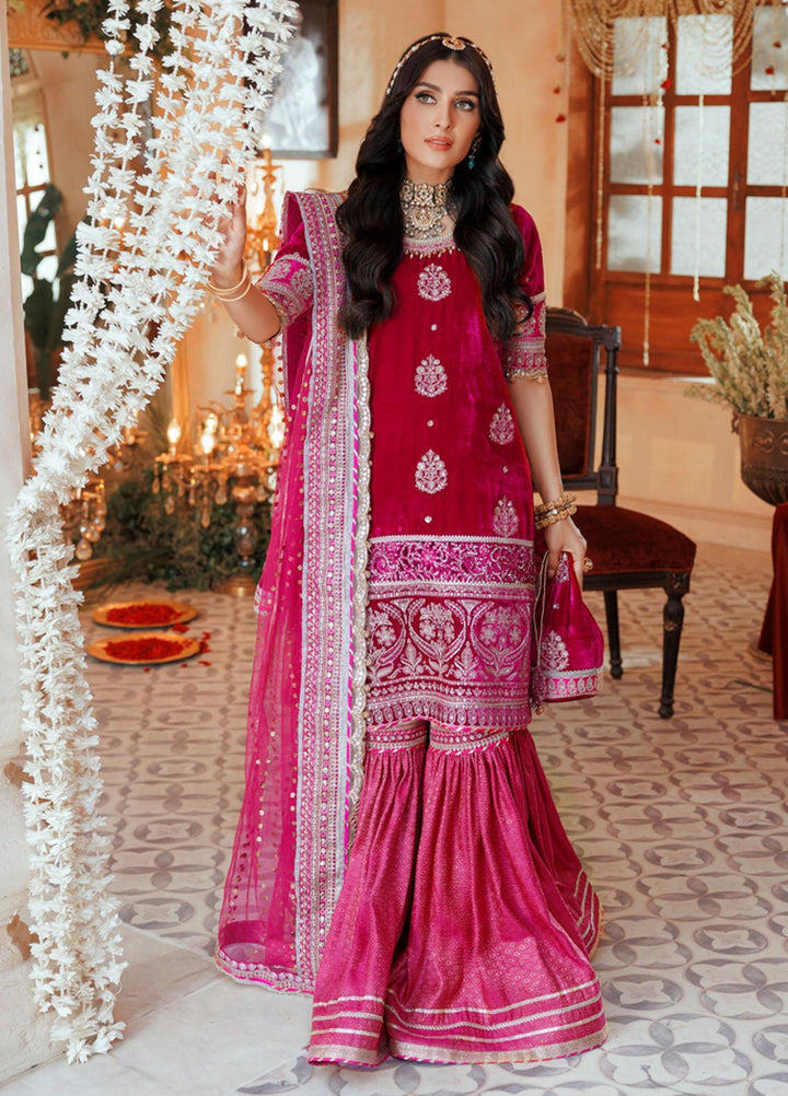 Saadia Asad Pret Embroidered Velvet 3 Piece Dress NSA22WDP D1 Miran