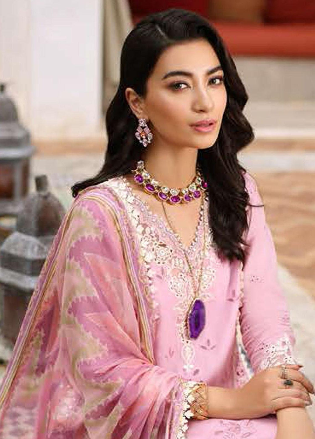 Saadia Asad Pret Embroidered Lawn 3 Piece Suit NSA23LC D9-B