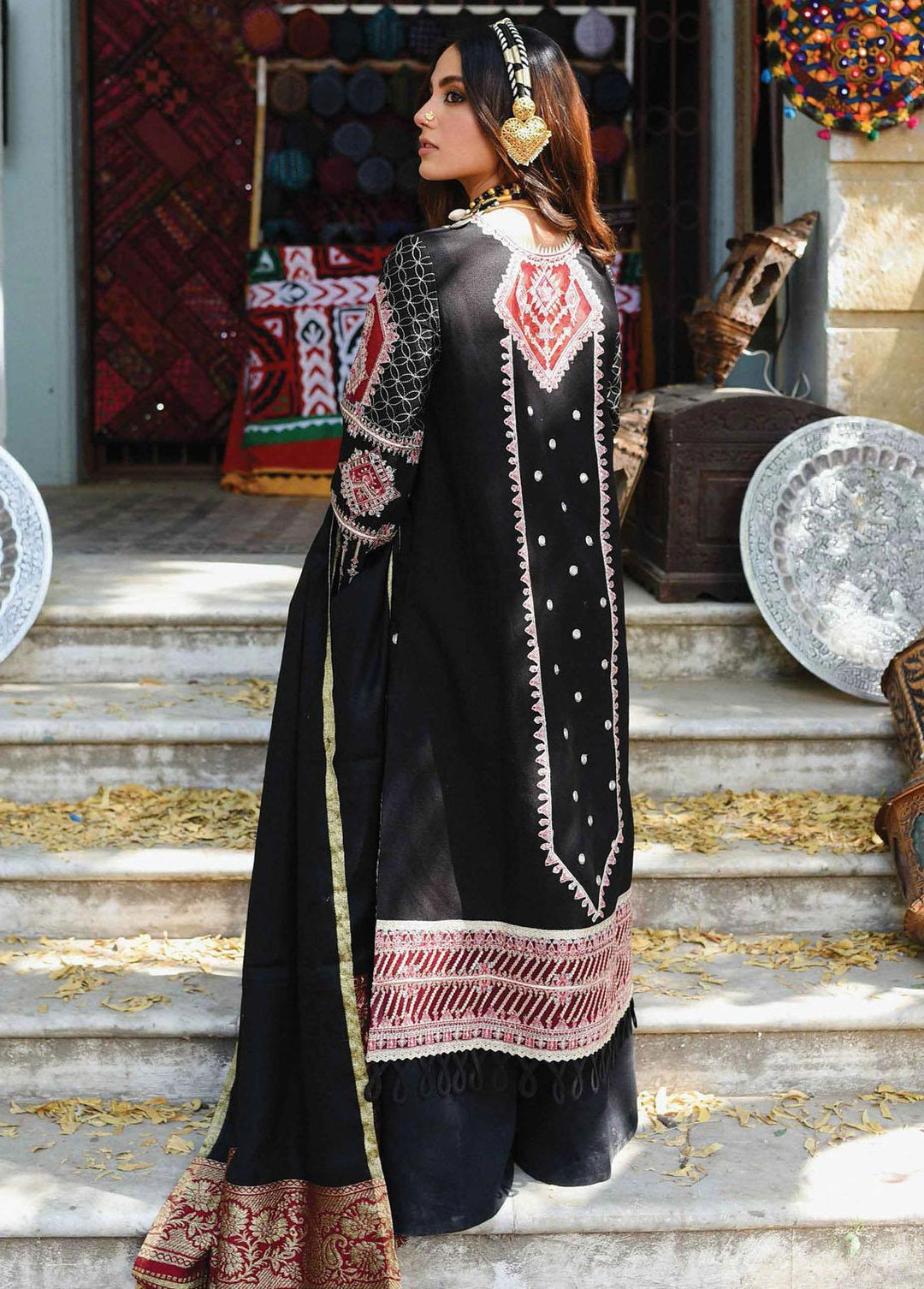 Qalamkar Pret Embroidered Karandi 3 Piece Dress QLM22SLP K-02 Haram