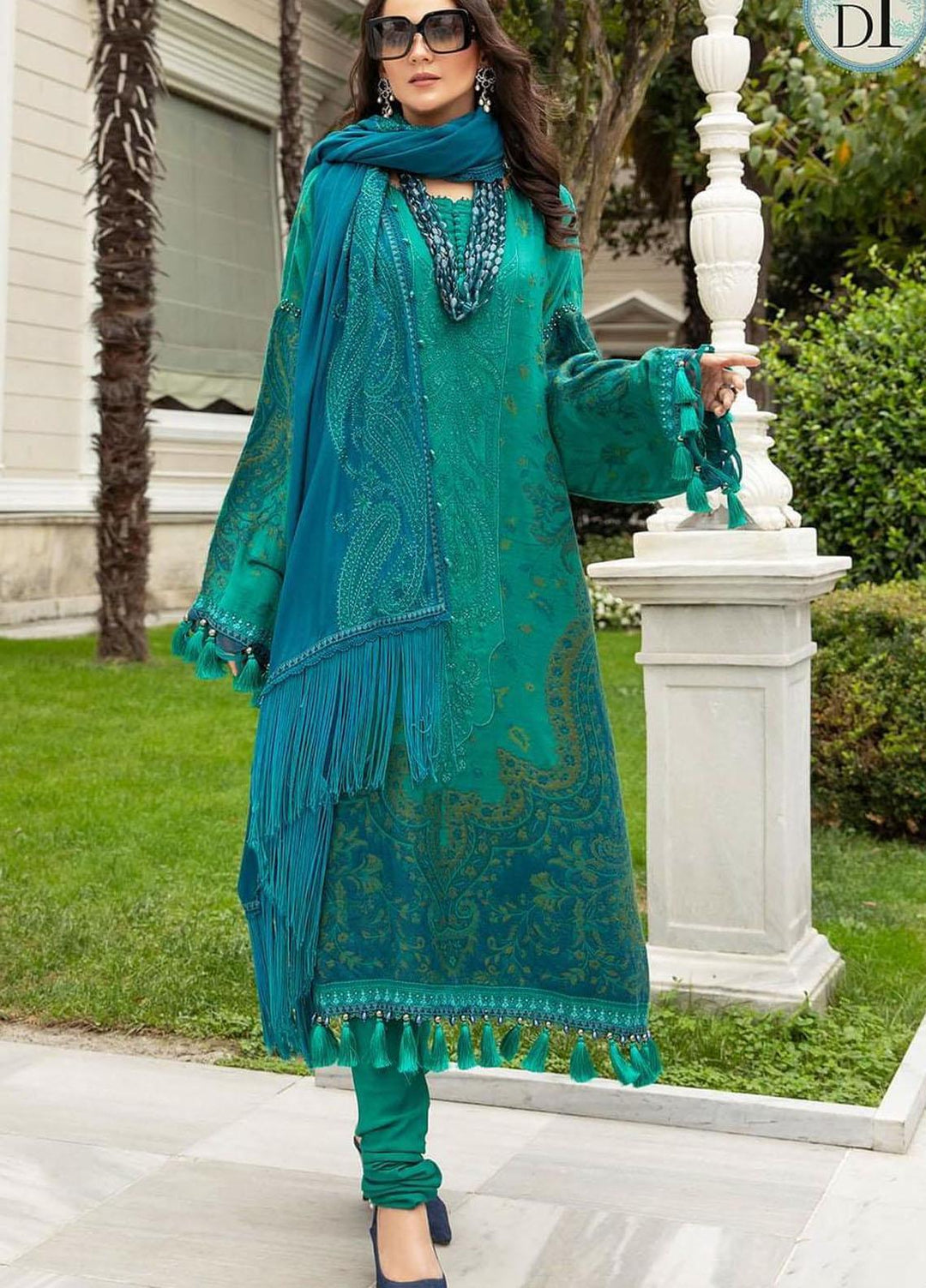 Maria B Pret Embroidered Linen 3 Piece Suit MB21W DL-901