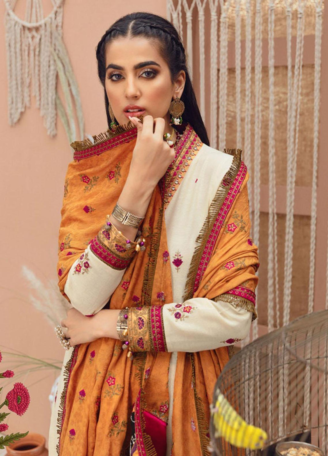 Saadia Asad Pret Embroidered Karandi 3 Piece Suit SA21NSP D-06