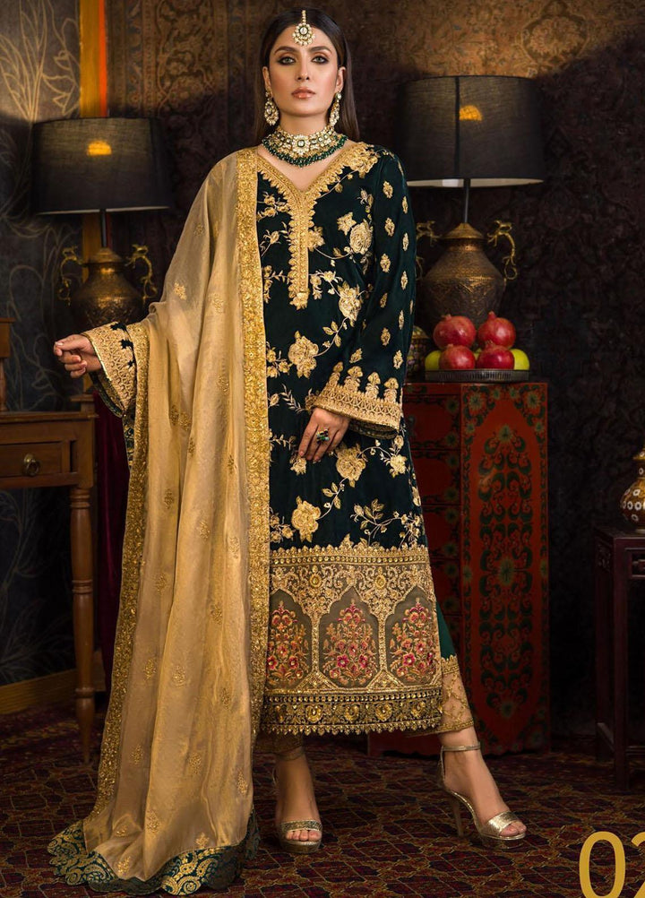 Zainab Chottani Pret Embroidered Velvet 3 Piece Suit ZC21FW 02 Zareen