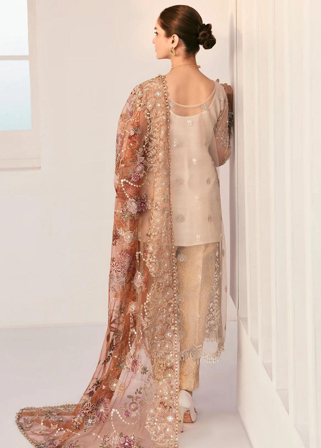 Baroque Pret Embroidered Net 3 Piece Dress BQU-CH11-D03-P