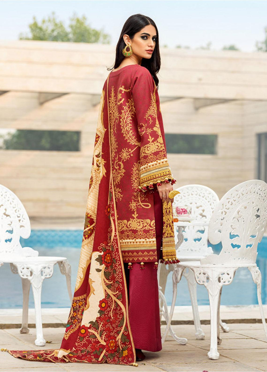 Gulaal Pret Embroidered Khaddar 3 Piece Dress GW-02-P