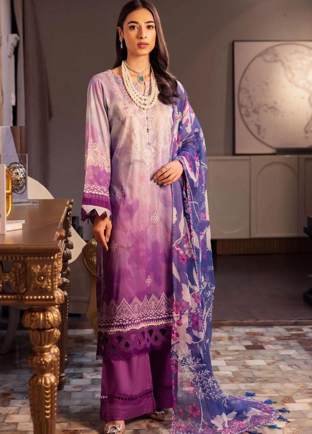 Nureh Pret Printed Lawn 3 Piece Suit NU23SPR SP-56