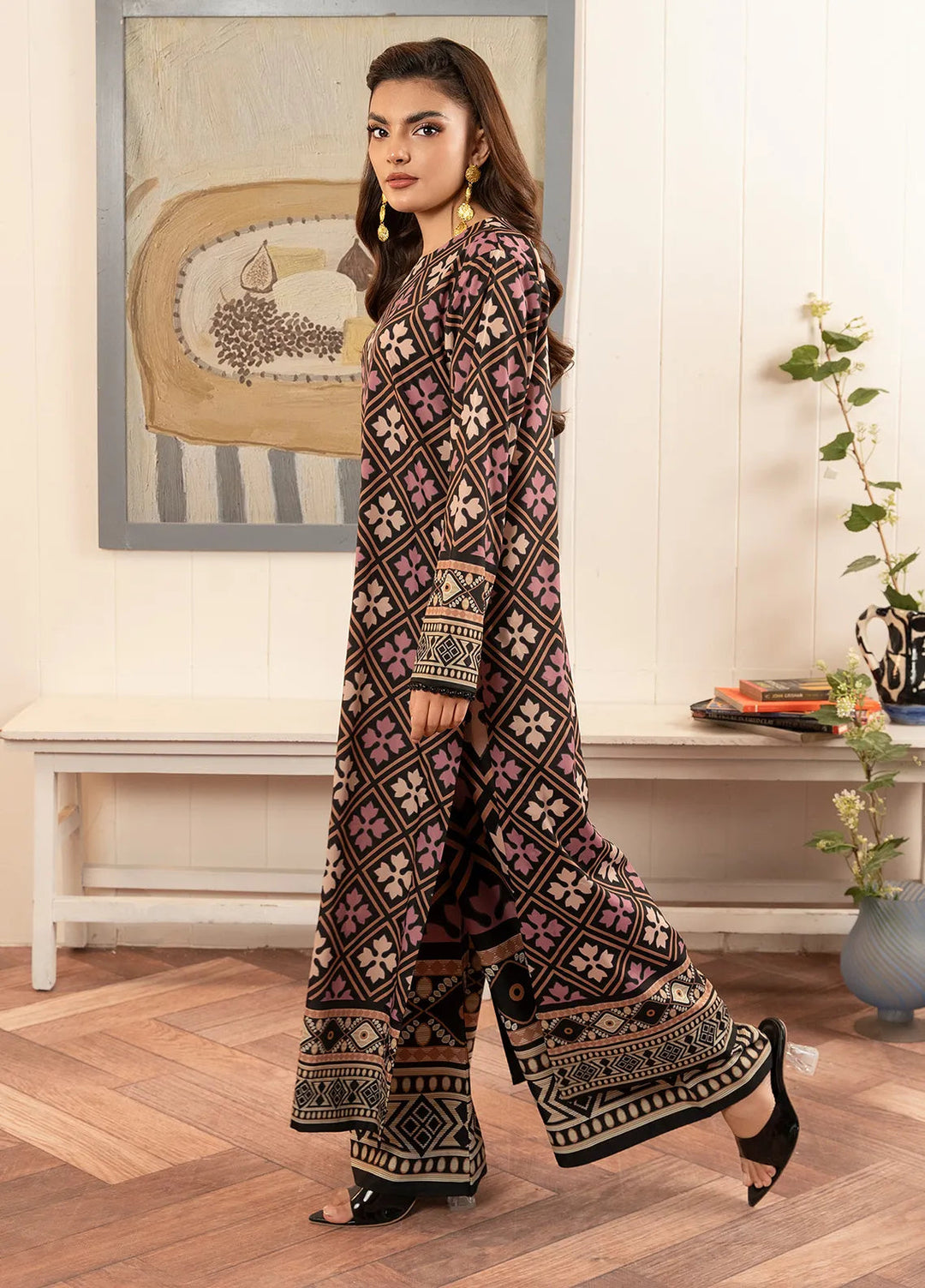 Stitch Vibes Pret Printed Crepe 2 Piece Suit Anemone Dress