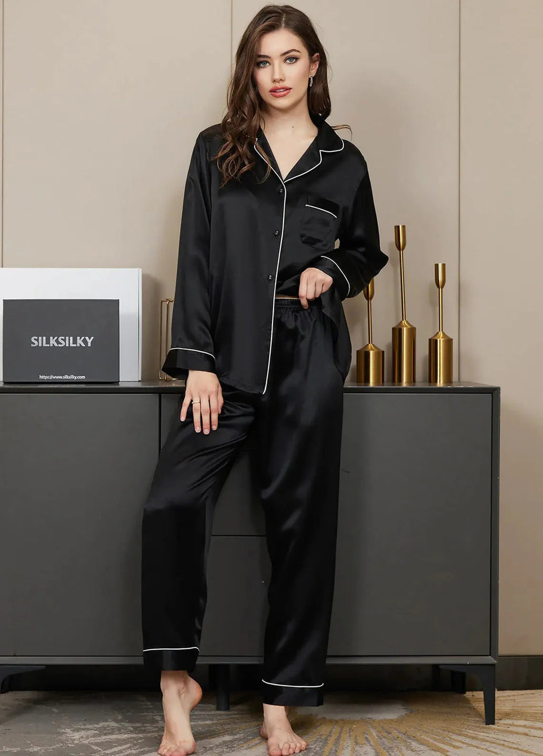 Studio By Arj Pret Dyed Polyester 2 Piece ARJ-PJ27-BLK